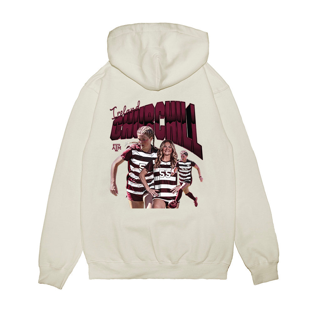 Texas A&M - NCAA Women's Soccer : Ireland Churchill - Collage Premium Hooded Sweatshirt-1