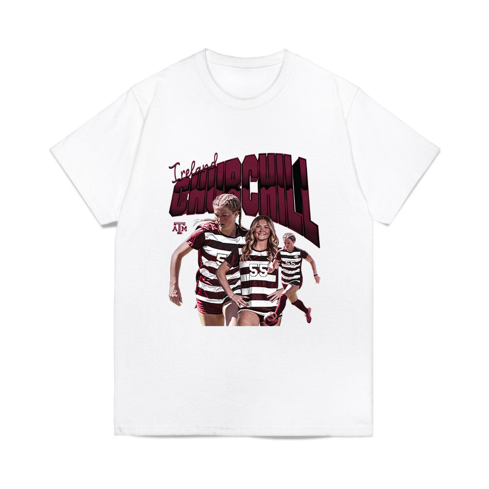 Texas A&M - NCAA Women's Soccer : Ireland Churchill - Collage Comfort Colors T-Shirt-0