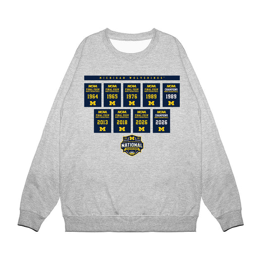 Michigan - NCAA Men's Basketball : - National Champions NCAA® March Madness® 2026 Premium Crewneck Sweatshirt-0