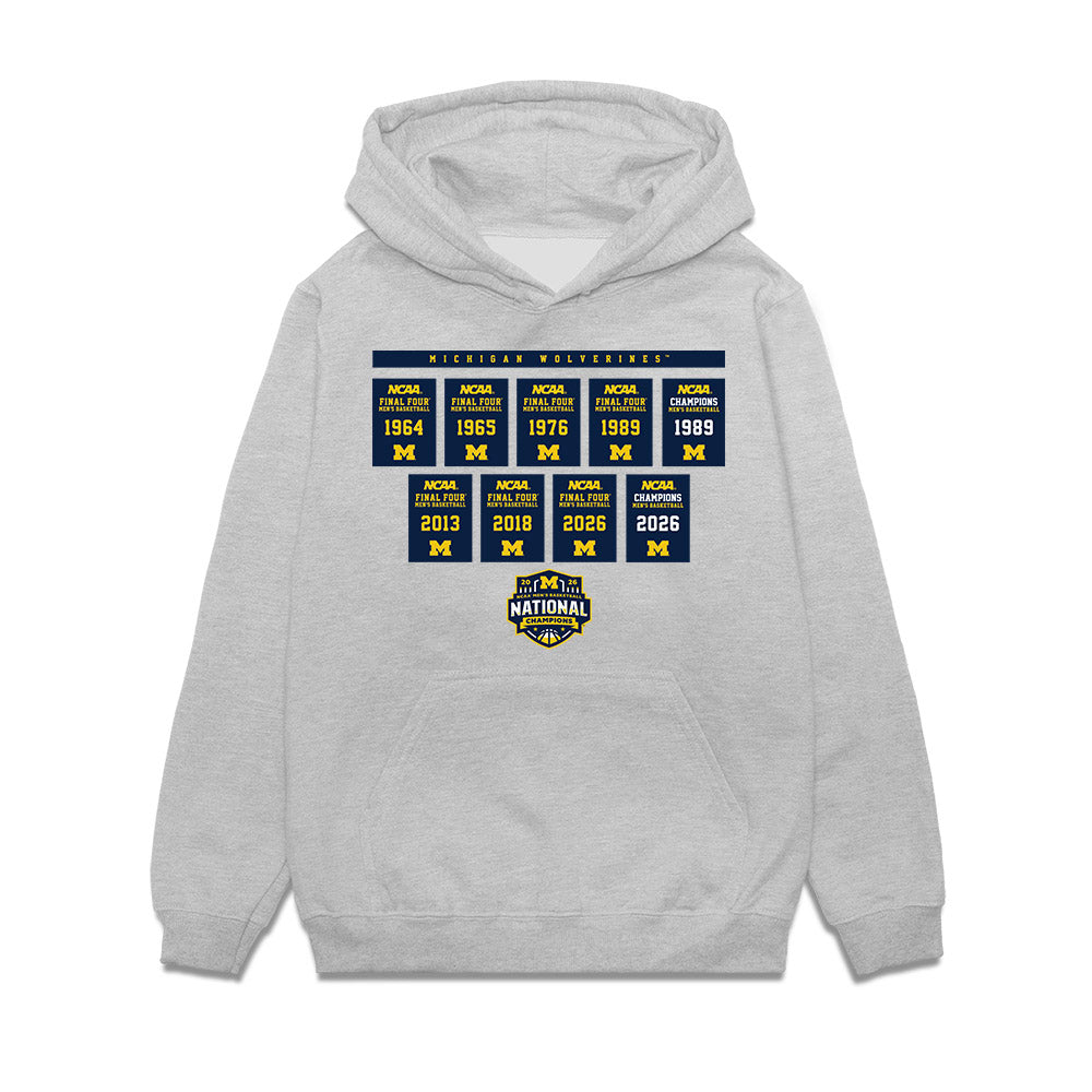 Michigan - NCAA Men's Basketball : - National Champions NCAA® March Madness® 2026 Premium Hooded Sweatshirt-0