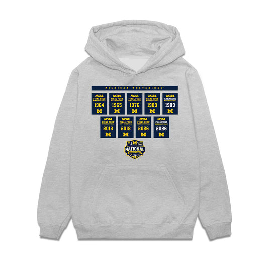 Michigan - NCAA Men's Basketball : - National Champions NCAA® March Madness® 2026 Premium Hooded Sweatshirt-0