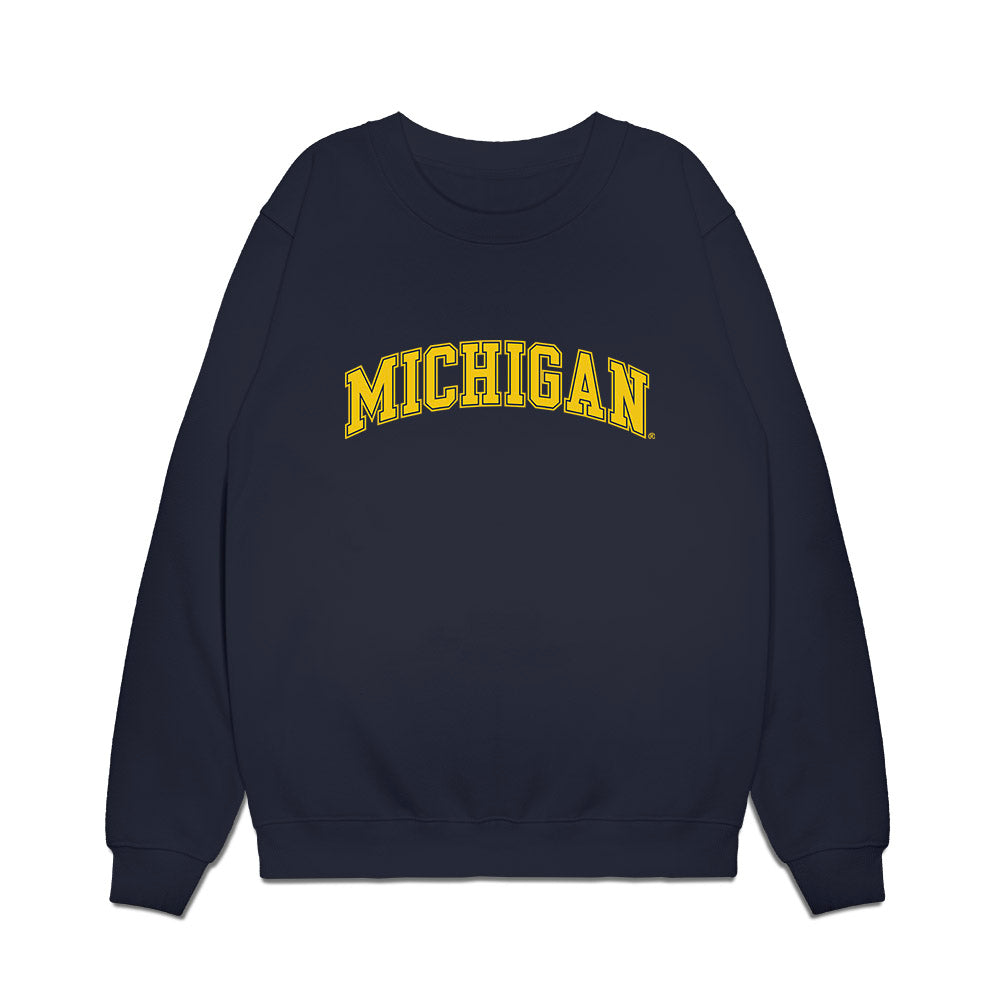 Michigan - NCAA Men's Basketball : Michigan Mark Premium Crewneck Sweatshirt-0