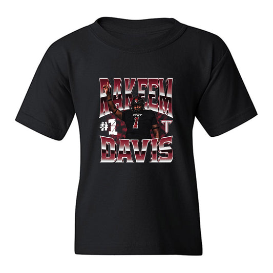 Troy - NCAA Football : RaKeem Davis - Collage Youth T-Shirt-0