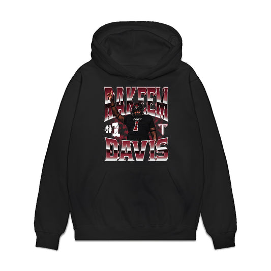 Troy - NCAA Football : RaKeem Davis - Premium Hooded Sweatshirt-0