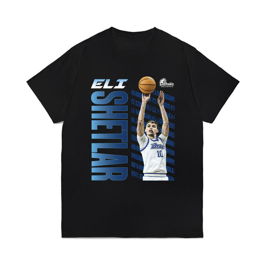Drake - NCAA Mens Basketball : Eli Shetlar - Collage Comfort Colors T-Shirt-0