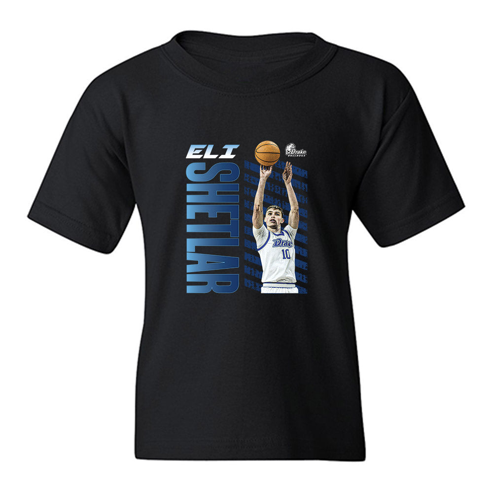 Drake - NCAA Mens Basketball : Eli Shetlar - Collage Youth T-Shirt-0