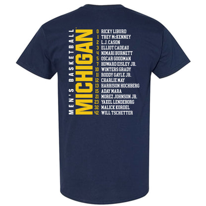 Michigan - NCAA Men's Basketball : Roster T-Shirt-1