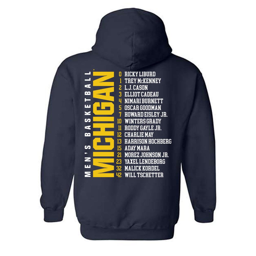 Michigan - NCAA Men's Basketball : Roster Hooded Sweatshirt-1