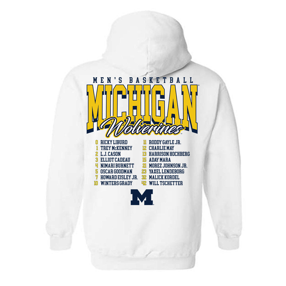 Michigan - NCAA Men's Basketball : Roster Hooded Sweatshirt-1