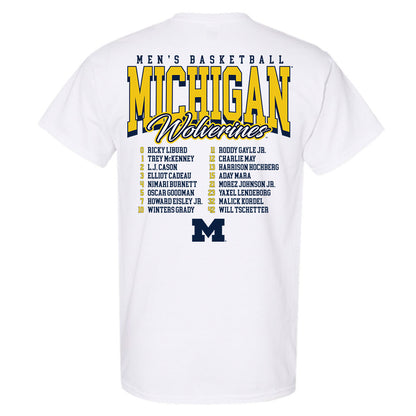 Michigan - NCAA Men's Basketball : Roster T-Shirt-1