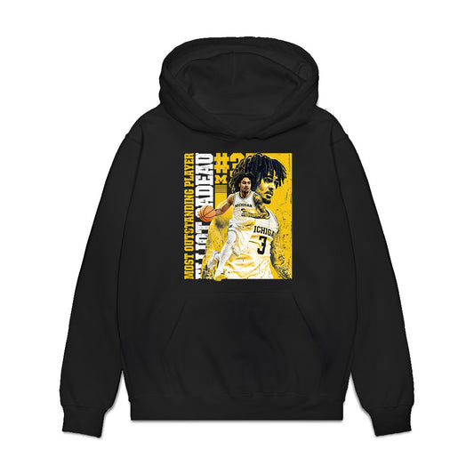 Michigan - NCAA Men's Basketball : Elliot Cadeau - Collage Premium Hooded Sweatshirt-0