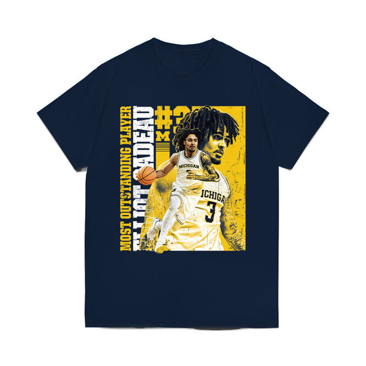 Michigan - NCAA Men's Basketball : Elliot Cadeau - Collage Comfort Colors T-Shirt-0