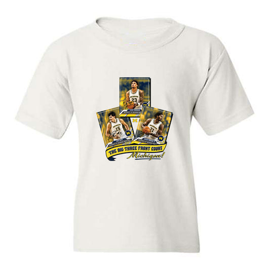Michigan - NCAA Men's Basketball : Aday Mara & Morez Johnson Jr. & Yaxel Lendeborg - Graphic Youth T-Shirt-0