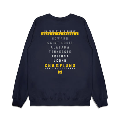 Michigan - NCAA Men's Basketball : Roster Premium Crewneck Sweatshirt-1