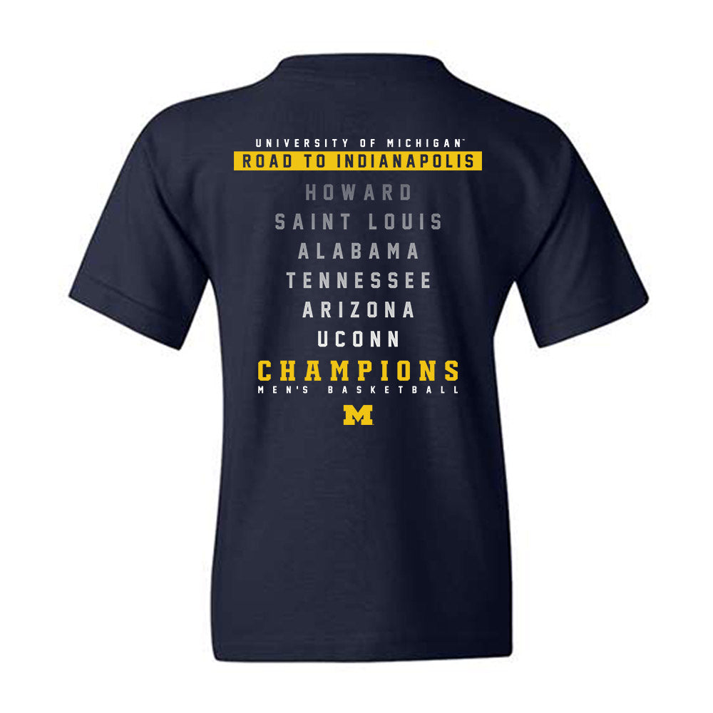 Michigan - NCAA Men's Basketball : Roster Youth T-Shirt-1