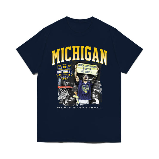 Michigan - NCAA Men's Basketball : National Champions NCAA® March Madness® Shock the World Comfort Colors T-Shirt-0