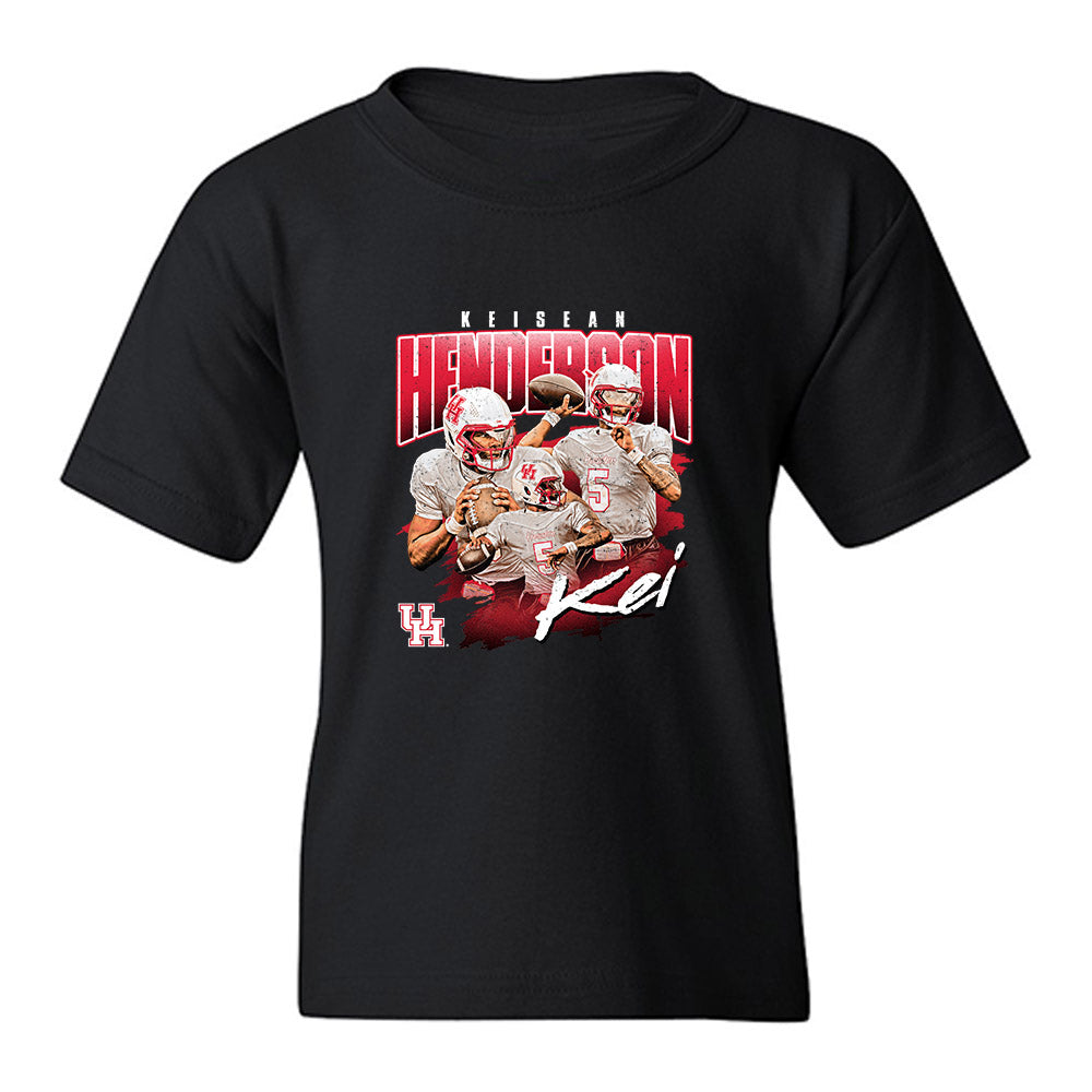 Houston - NCAA Football : Keisean Henderson - Collage Youth T-Shirt-0