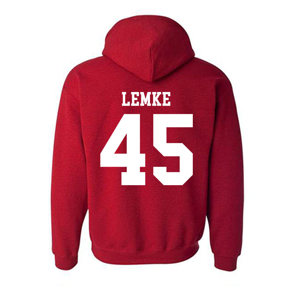 SDSU - NCAA Baseball : Simon Lemke - Classic Shersey Hooded Sweatshirt-1