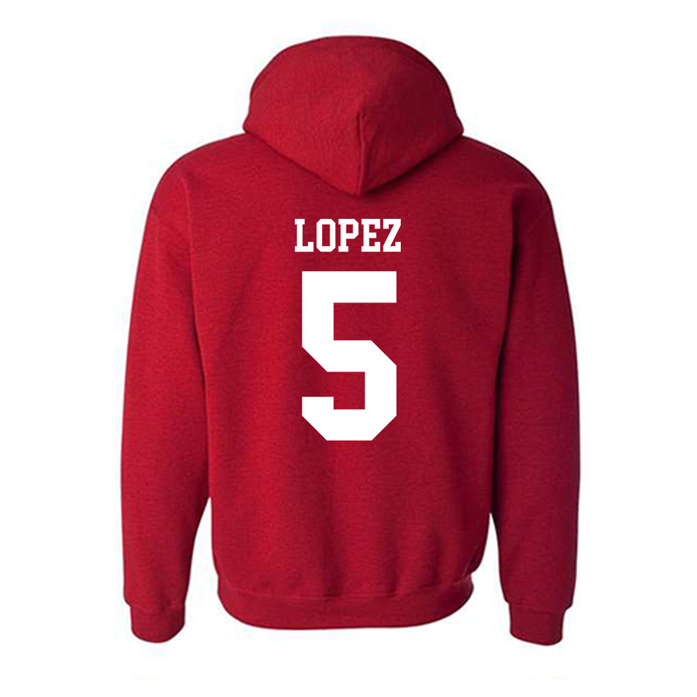 SDSU - NCAA Baseball : Nate Lopez - Classic Shersey Hooded Sweatshirt-1