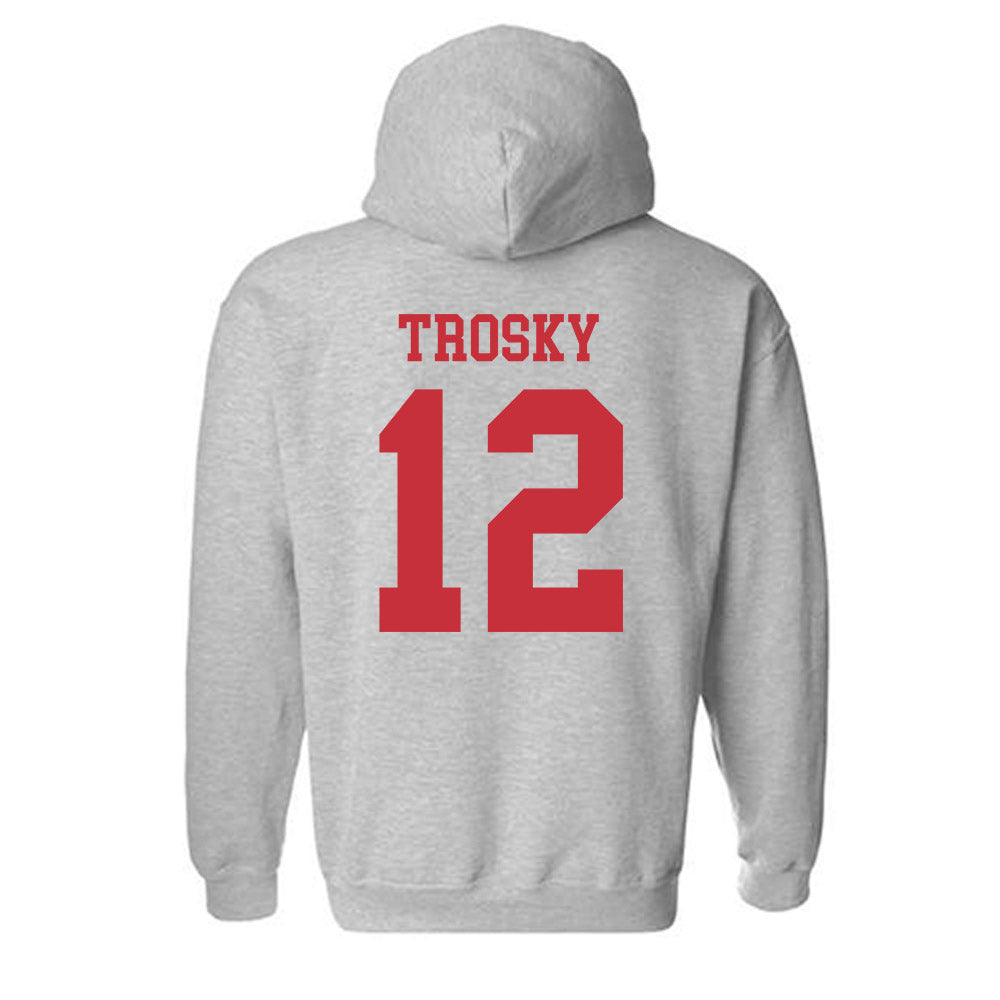 SDSU - NCAA Baseball : Jabin Trosky - Classic Shersey Hooded Sweatshirt-1