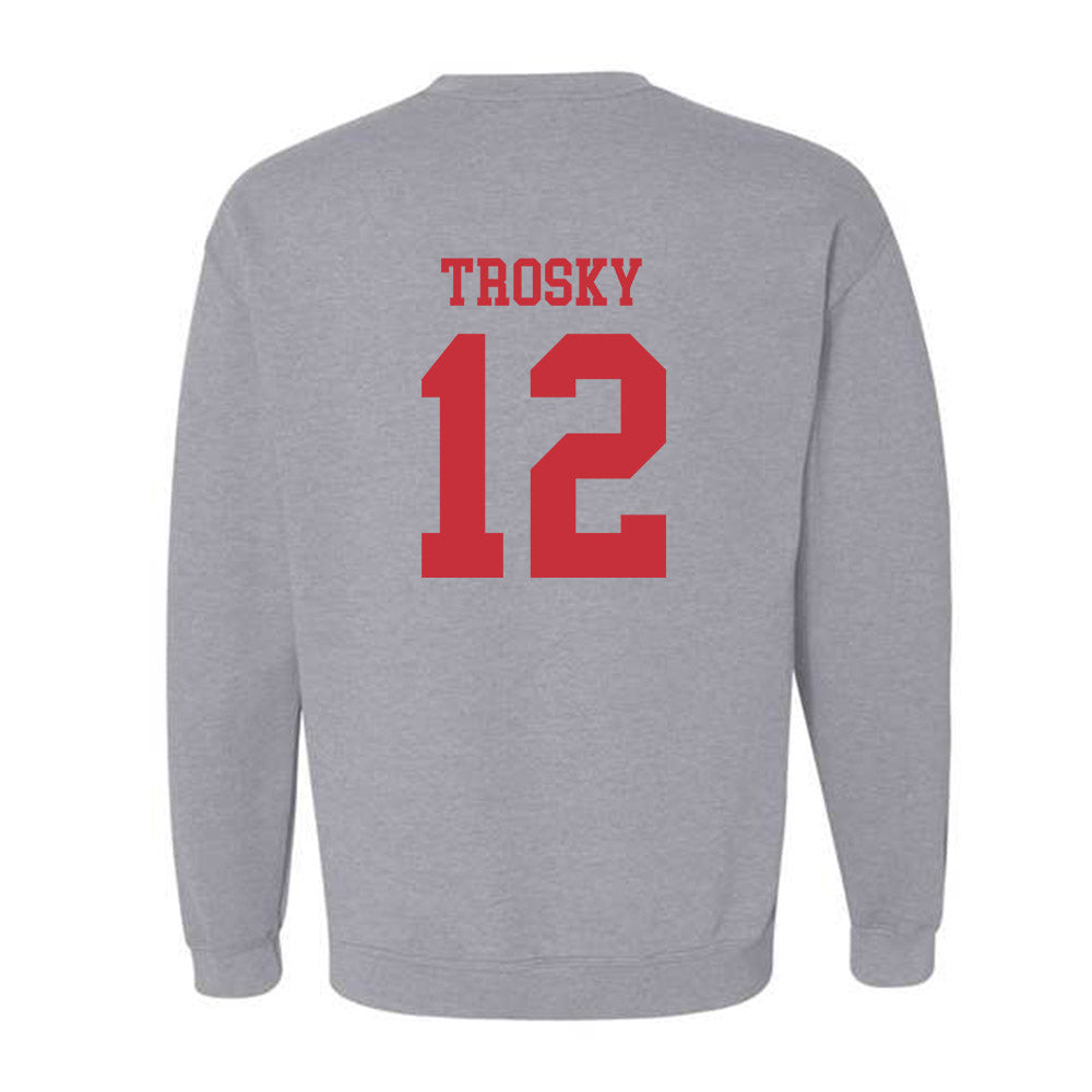 SDSU - NCAA Baseball : Jabin Trosky - Classic Shersey Crewneck Sweatshirt-1