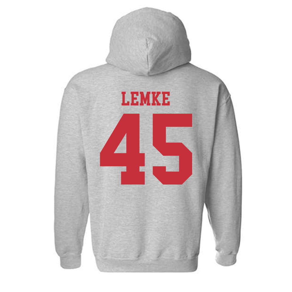 SDSU - NCAA Baseball : Simon Lemke - Classic Shersey Hooded Sweatshirt-1