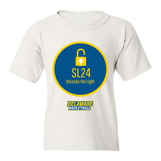 Delaware - NCAA Men's Basketball : UnLocke the light Youth T-Shirt-0