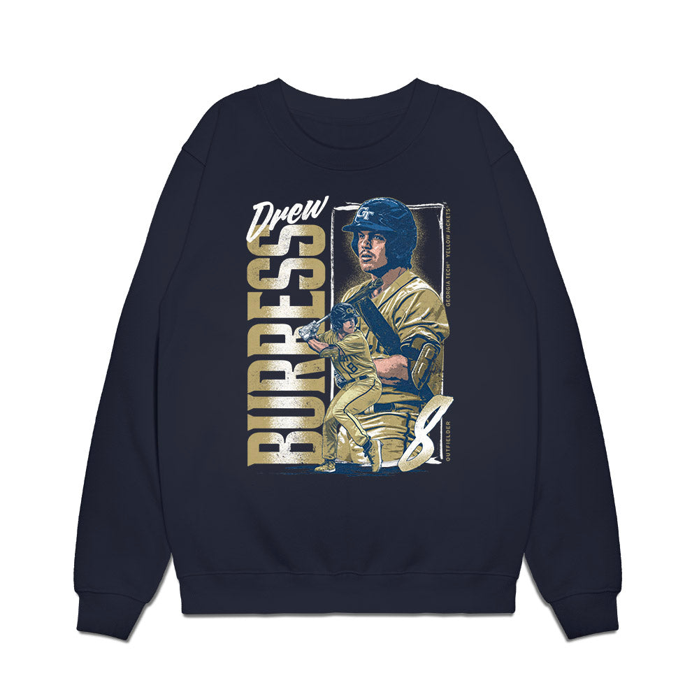 Georgia Tech - NCAA Baseball : Drew Burress - Collage Premium Crewneck Sweatshirt-0