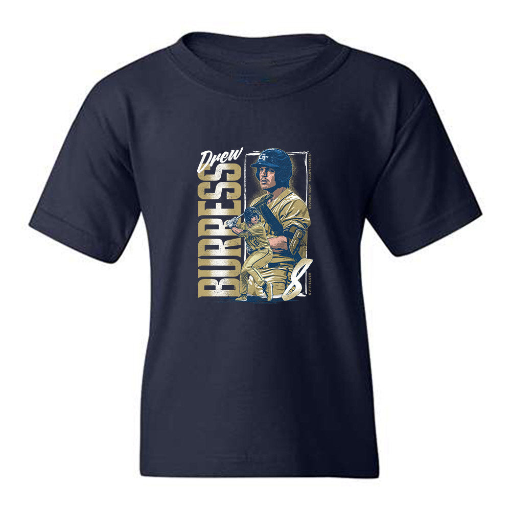 Georgia Tech - NCAA Baseball : Drew Burress - Collage Youth T-Shirt-0