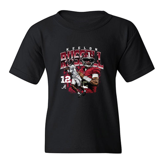 Alabama - NCAA Football : Keelon Russell - Collage Youth T-Shirt-0