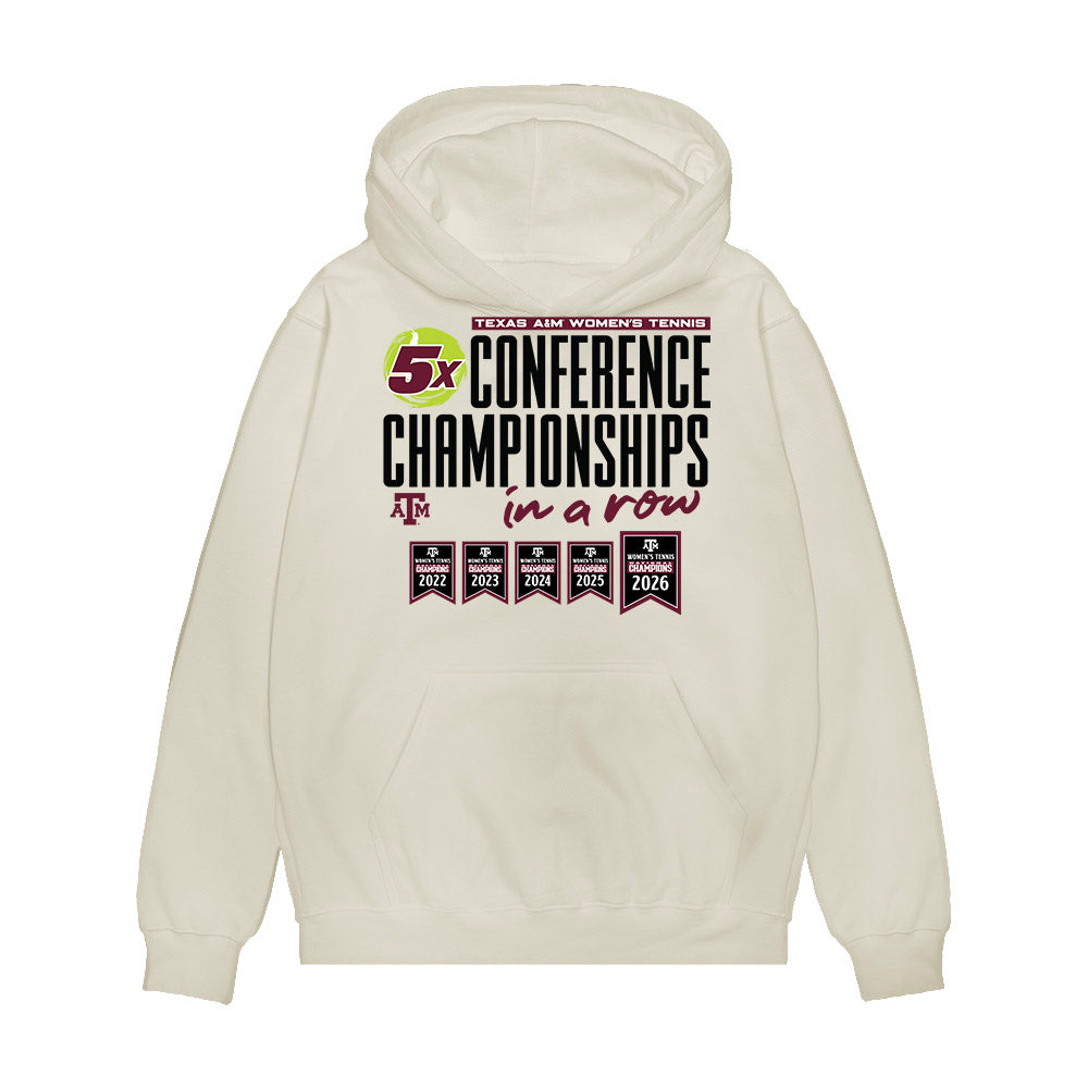 Texas A&M - NCAA Women's Tennis : Ilinca Amariei - 5x Conference Champions Premium Hooded Sweatshirt-0
