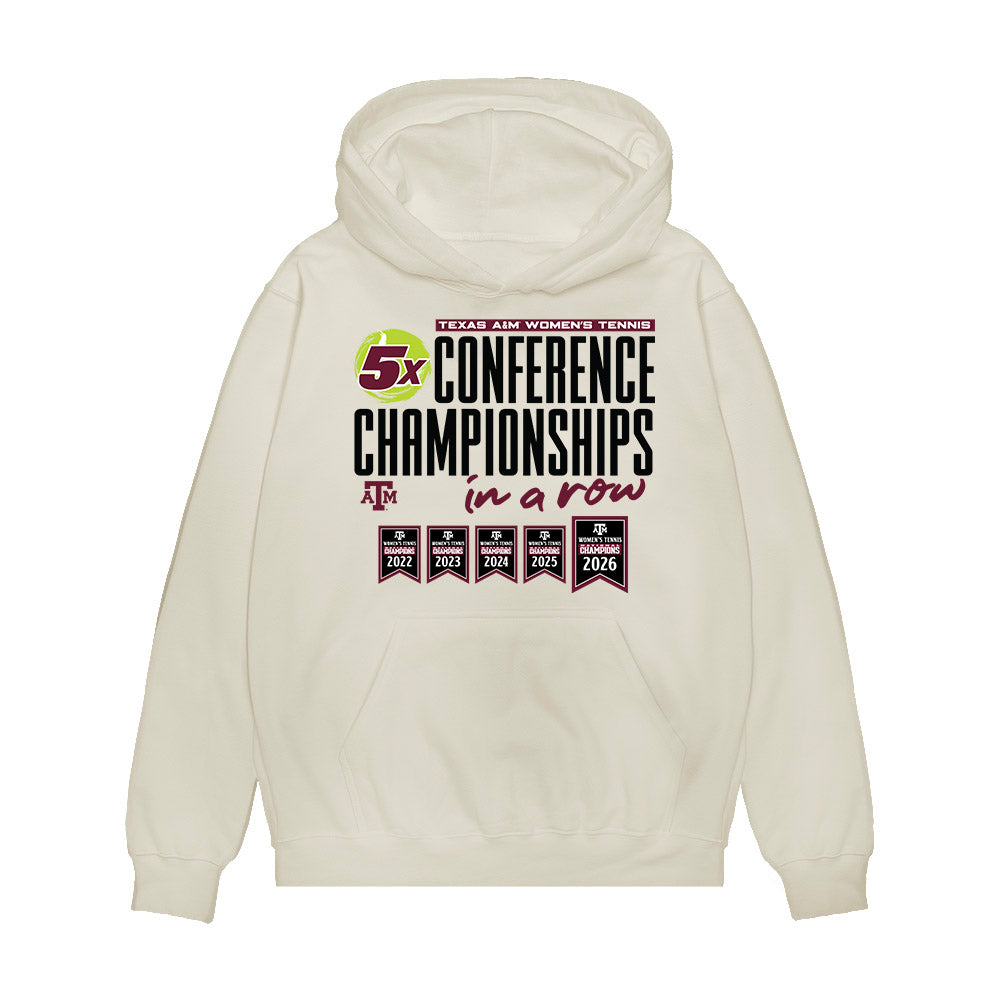 Texas A&M - NCAA Women's Tennis : Avery Esquivel - 5x Conference Champions Premium Hooded Sweatshirt-0