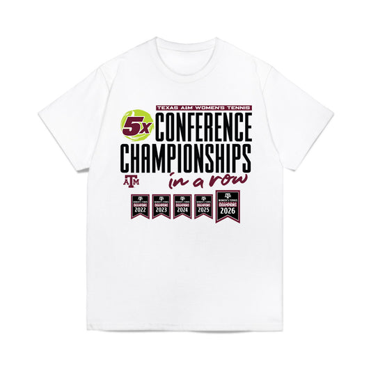 Texas A&M - NCAA Women's Tennis : Violeta Martinez - 5x Conference Champions Comfort Colors T-Shirt-0