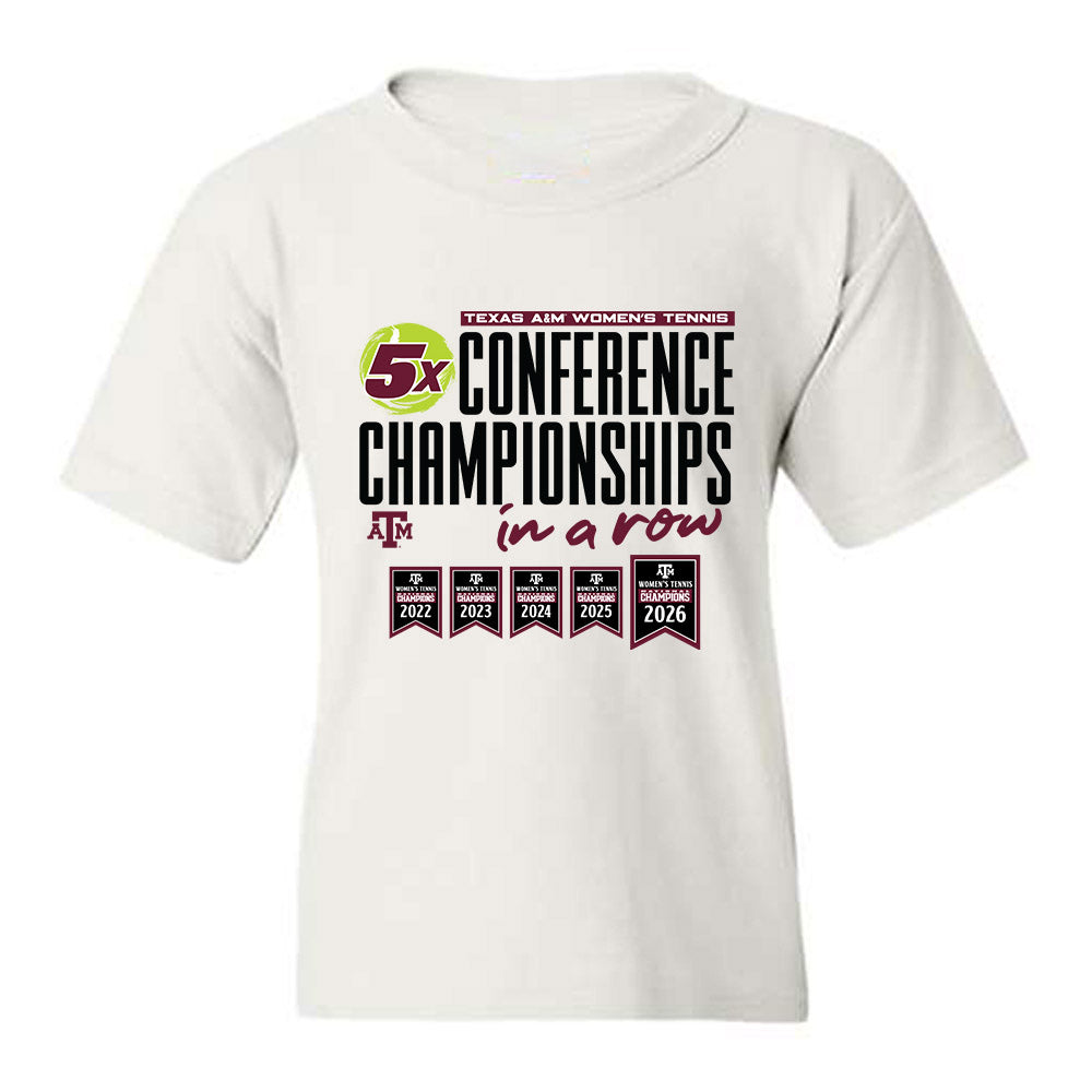 Texas A&M - NCAA Women's Tennis : Violeta Martinez - 5x Conference Champions Youth T-Shirt-0