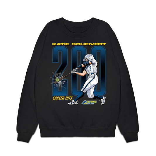 Delaware - NCAA Softball : Katie Scheivert - 200 Career Hits Collage Premium Crewneck Sweatshirt-0