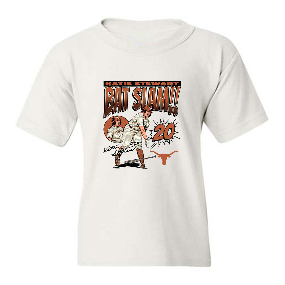 Texas - NCAA Softball : Katie Stewart - Caricature Youth T-Shirt-0