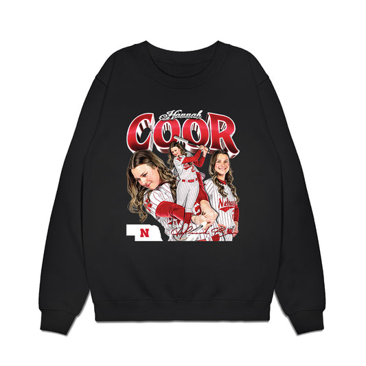 Nebraska - NCAA Softball : Hannah Coor - Collage Premium Crewneck Sweatshirt-0