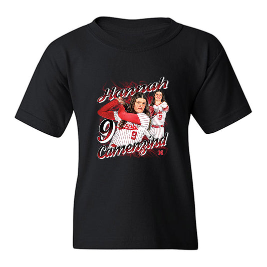 Nebraska - NCAA Softball : Hannah Camenzind - Collage Youth T-Shirt-0