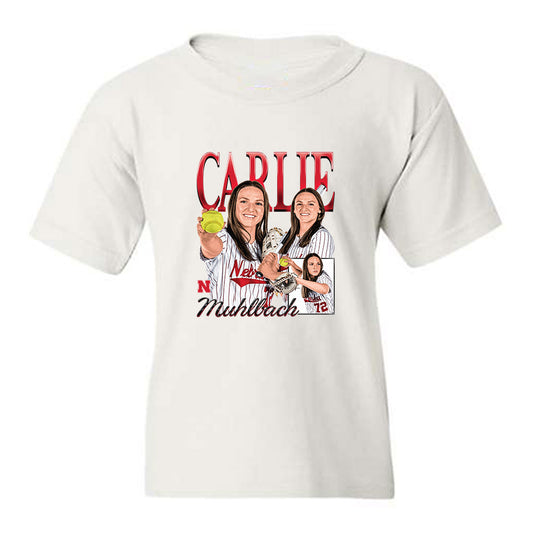Nebraska - NCAA Softball : Carlie Muhlbach - Collage Youth T-Shirt-0