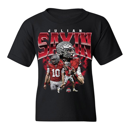 Ohio State - NCAA Football : Julian Sayin - Collage Youth T-Shirt-0