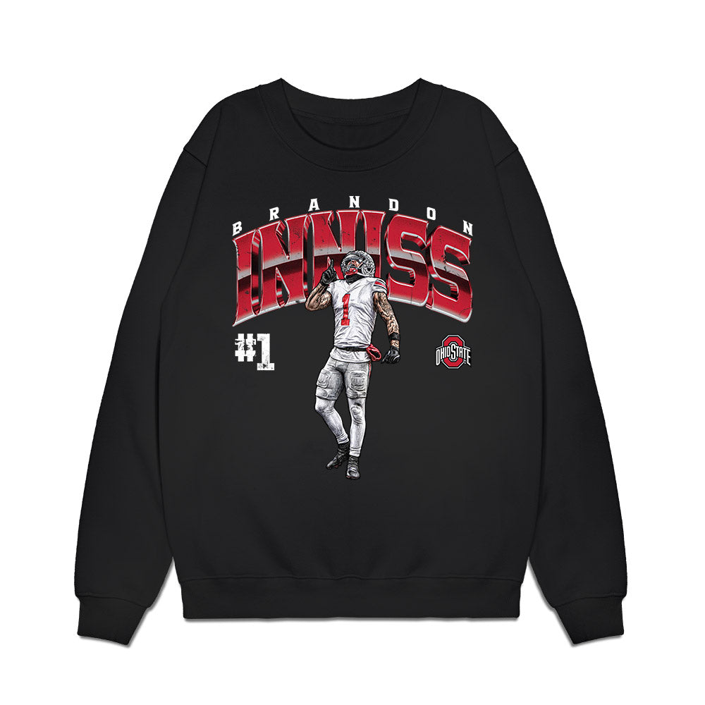 Ohio State - NCAA Football : Brandon Inniss - Collage Premium Crewneck Sweatshirt-0