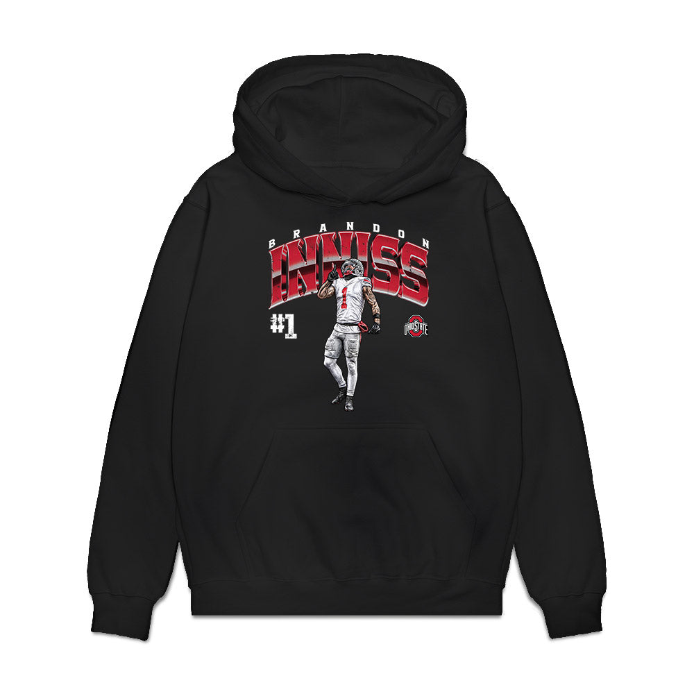 Ohio State - NCAA Football : Brandon Inniss - Collage Premium Hooded Sweatshirt-0