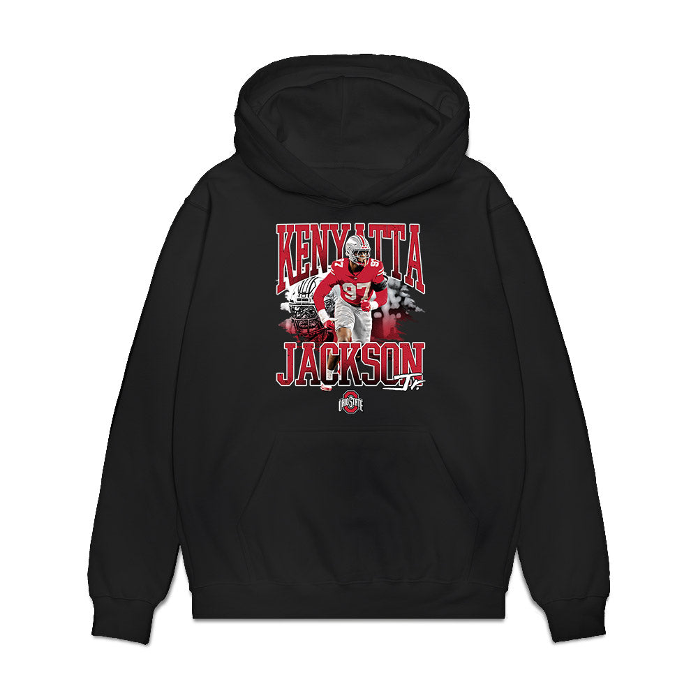 Ohio State - NCAA Football : Kenyatta Jackson Jr - Collage Premium Hooded Sweatshirt-0