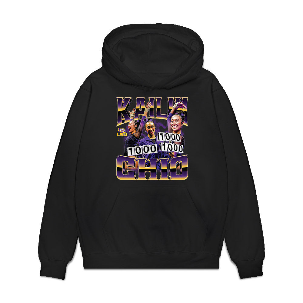 LSU - NCAA Women's Gymnastics : Kailin Chio - Collage Premium Hooded Sweatshirt-0