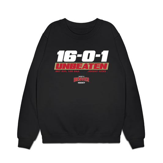 DU - NCAA Men's Ice Hockey : Johnny Hicks - Unbeaten Premium Crewneck Sweatshirt-0