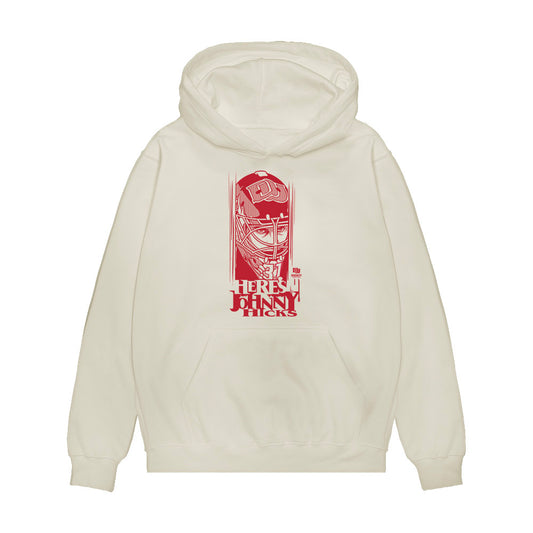 DU - NCAA Men's Ice Hockey : Johnny Hicks - Caricature Premium Hooded Sweatshirt-0