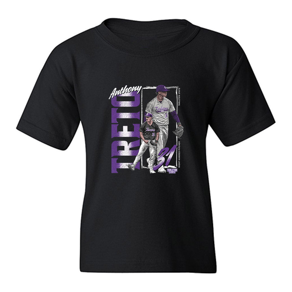 Tarleton State - NCAA Baseball : Anthony Treto - Collage Youth T-Shirt-0