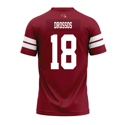 UMass - NCAA Football : Dinos Drossos - 2026 Burgundy Premium Football Jersey-1
