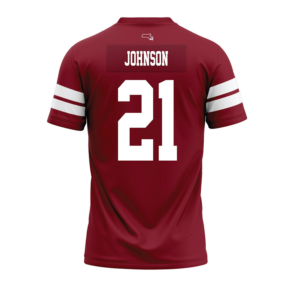 UMass - NCAA Football : Terron Johnson - 2026 Burgundy Premium Football Jersey-1