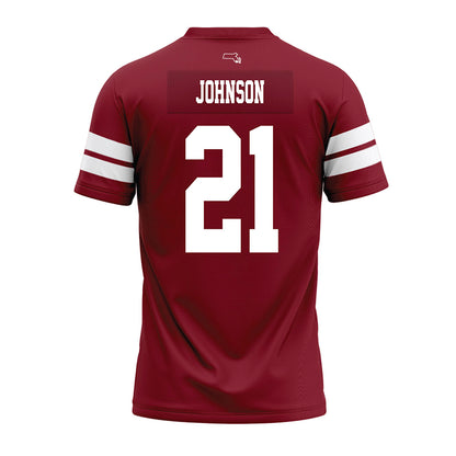 UMass - NCAA Football : Terron Johnson - 2026 Burgundy Premium Football Jersey-1